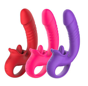 Silicone clitorideo G macchia capezzolo lingua Dildo vibratore 10 modalità Clit Sucker clitoride stimolatore donne vergine Sexy giocattolo - Product Image 4