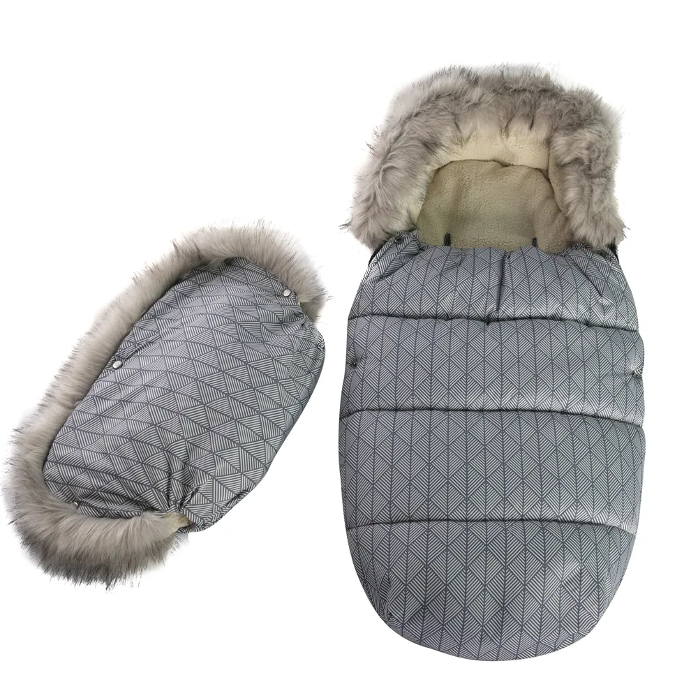 All'ingrosso Sacco a pelo per bambino caldo con stampa Zip Footmuff da esterno servizio OEM 100% in poliestere nuova cerniera per bambini