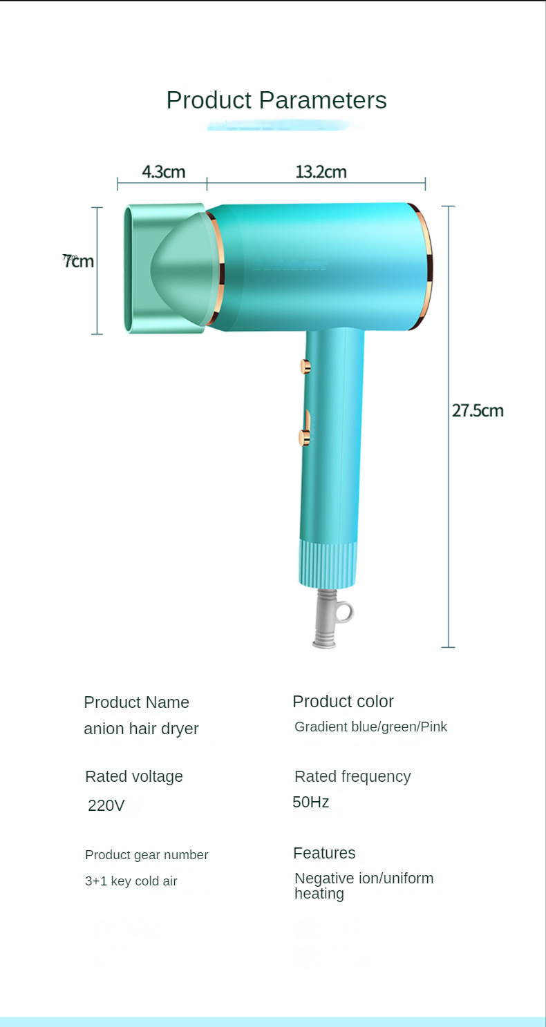 Factory Price Best Quality Salon Hair Dryer Hairdryer with Anion Function Professional Hair Dryer