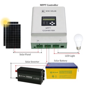 WHC Controller MPPT Lifepo4 Dc Control generatore eolico Pwm pannello solare 12V 24V 36 volt 48V 30A 60A 80A 100A Controller caricabatterie - Product Image 6