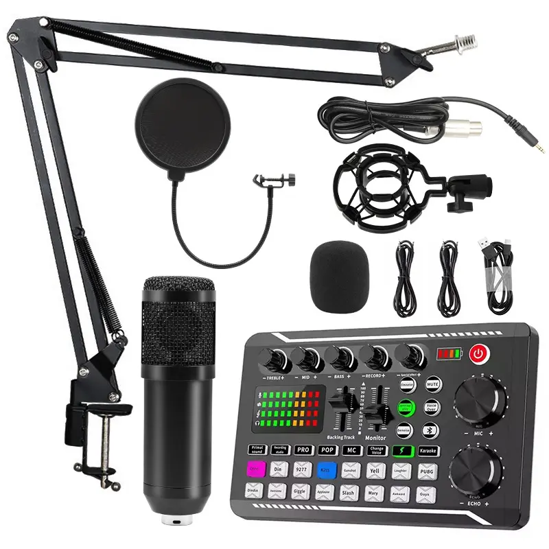 Cambiador de voz F998 BM800, tarjeta de sonido con efectos de sonido para transmisión en vivo, mezclador de Audio para estudio de música, grabación, Karaoke y cantar