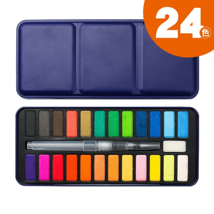 Boîte en fer bleu 24 couleurs