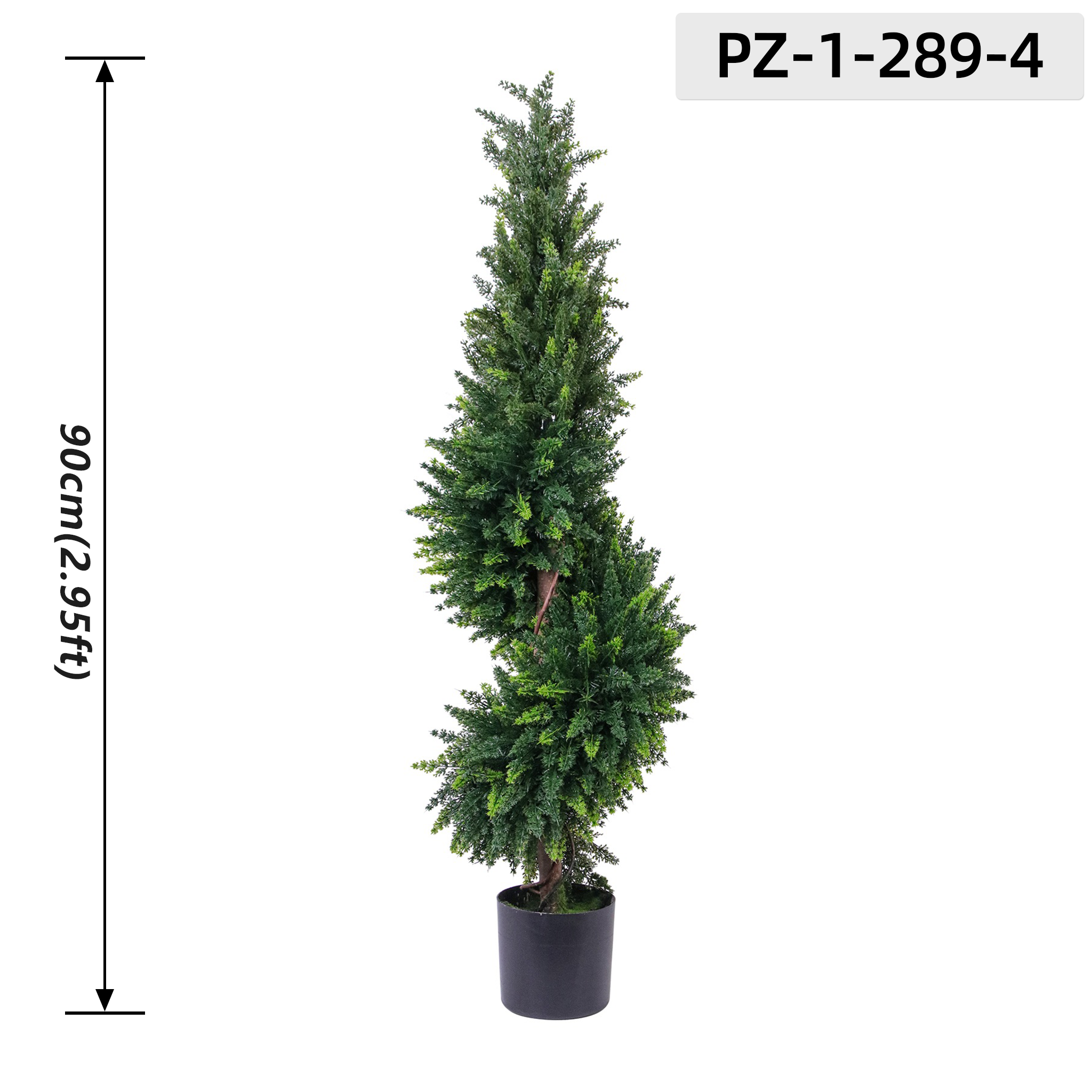 Green Artificial Spiral Cypress Topiary Tree (90cm/2.95ft)