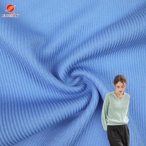 HOT SALE CHEAP <strong>PRICE</strong> POLYESTER SPANDEX LOOSE WAFFLE KNITTED RIB FABRIC <strong>CLOTH</strong> for GARMENT SWEATER - Product Image 1