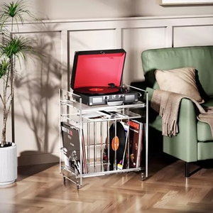 Modern <strong>3</strong>-Tier Acrylic Side <strong>Table</strong> Custom Factory Living Room Furniture With Vinyl Magazine Storage Bookshelf Dining <strong>Set</strong> - Product Image 3