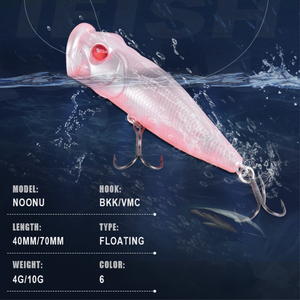 Agitek lớn Miệng Popper thu hút mồi 3D mắt cá mạnh mẽ treble móc ABS cứng câu cá thu hút Nhật Bản nhỏ Popper câu cá mồi - Product Image 2