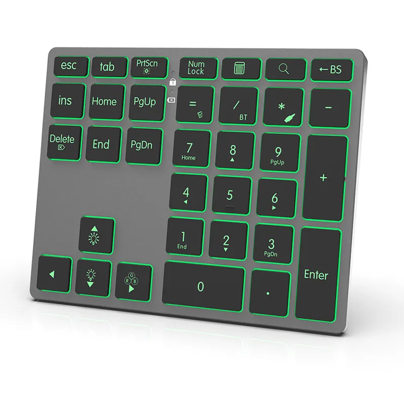 Keyboard mini nirkabel 35 tombol, input data eksternal, tombol numerik, papan ketik mini nirkabel untuk Windows Android Tablet Digital Bt