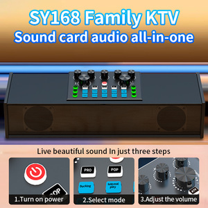 SY168 Sound Card <strong>Speaker</strong>,Audio Interface with DJ Mixer Sound Card,Built-in Capacitive <strong>Mic</strong>,Suitable for Live Streaming/Gaming - Product Image 4