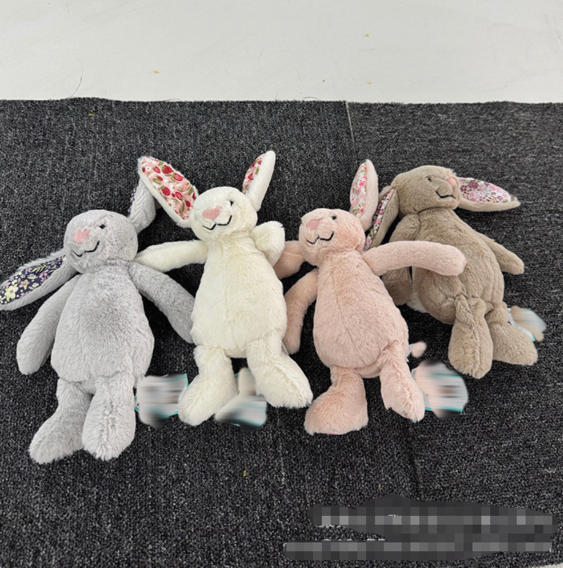 Lapin en tissu fleuri - 18cm
