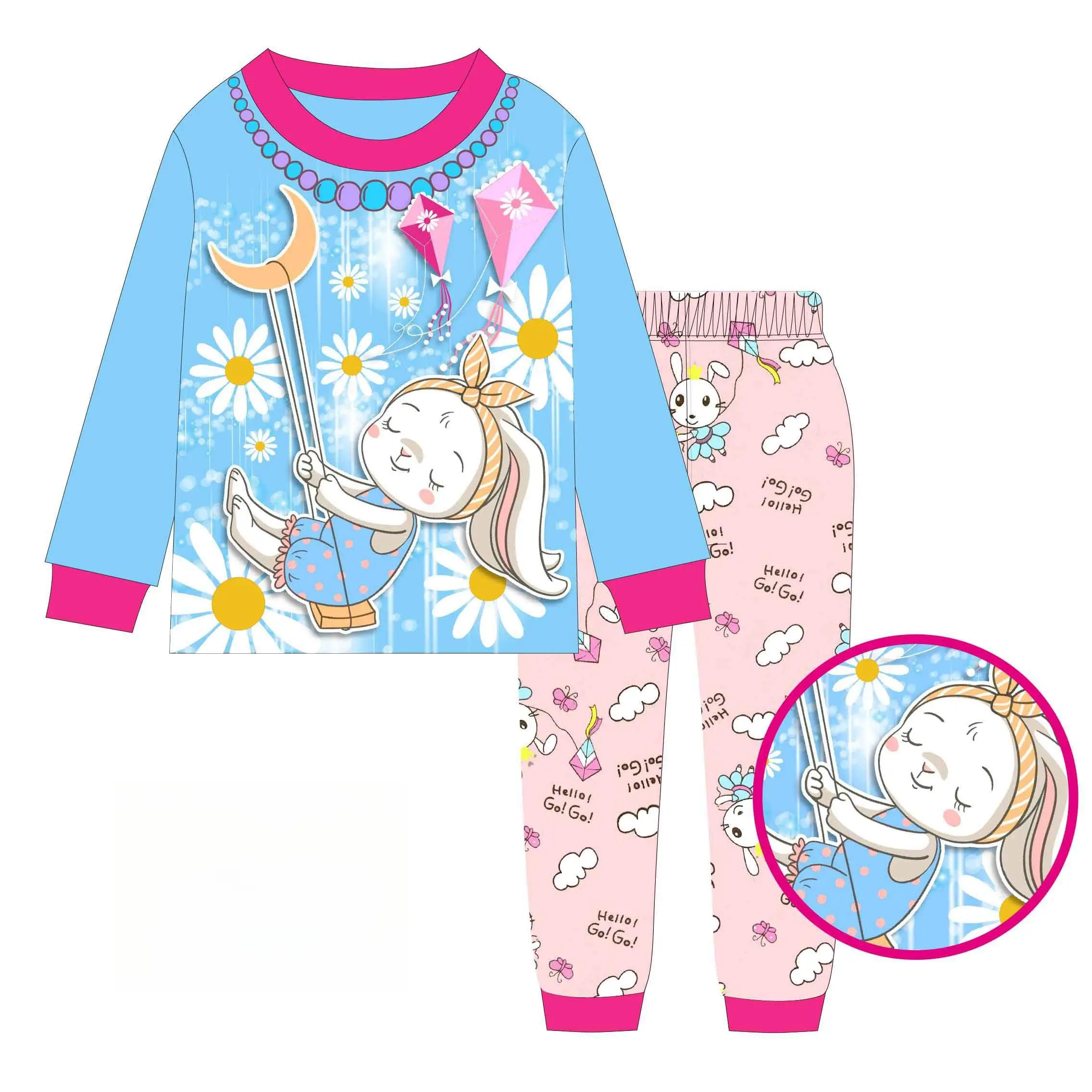 Pijamas de algodón para niños de 2 a 7 años, ropa de dormir de alta calidad con estampado de dibujos animados