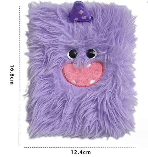 Top Verkoop Promotie Cadeau 2024 Nieuw Ontwerp Schattig Klein Monster Pluche Cover Dagboek Notebook Briefpapier Cadeau Voor Meisjes Kinderen