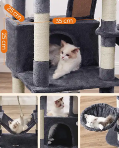 ต้นไม้แมวกระดาษแข็งขนาดใหญ่หลายระดับสำหรับเกาแมวเฟอร์นิเจอร์ในบ้าน - Product Image 6