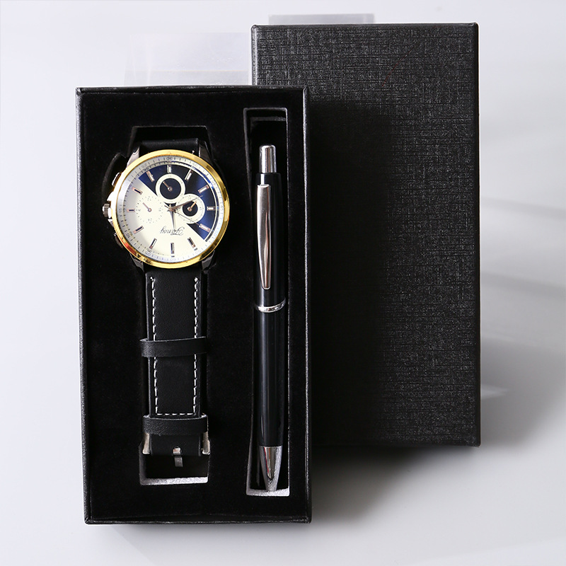Black 3-piece set (watch and pen gift box)