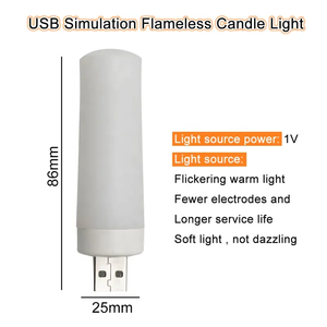 Lámpara de llama con enchufe USB, luz nocturna para el hogar, Mini iluminación de ambiente interior Retro portátil, carga de energía de PC para ordenador móvil - Product Image 3