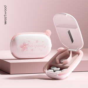 Kotak pil pemotong obat plastik Cherry Blossom PP dengan kompartemen Tablet satu dalam dua Portabel - Product Image 4