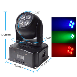 9 kanal DMX ses kontrolü 4x9W RGB hareketli kafa LED sahne işık DJ Bar Club parti düğün gösterisi için lambalar sahne aydınlatma - Product Image 5