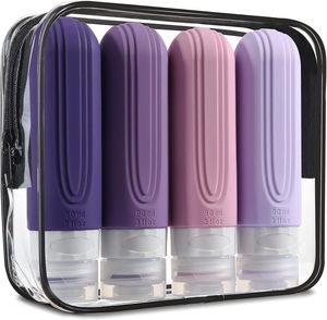 90ml Travel <strong>Set</strong> <strong>Bottle</strong>, <strong>Airplane</strong> Tsa Approve Leak Proof Travel Toiletry <strong>Bottle</strong> <strong>Set</strong>, Refill Silicone Travel Toiletries <strong>Bottle</strong> Kit - Product Image 2