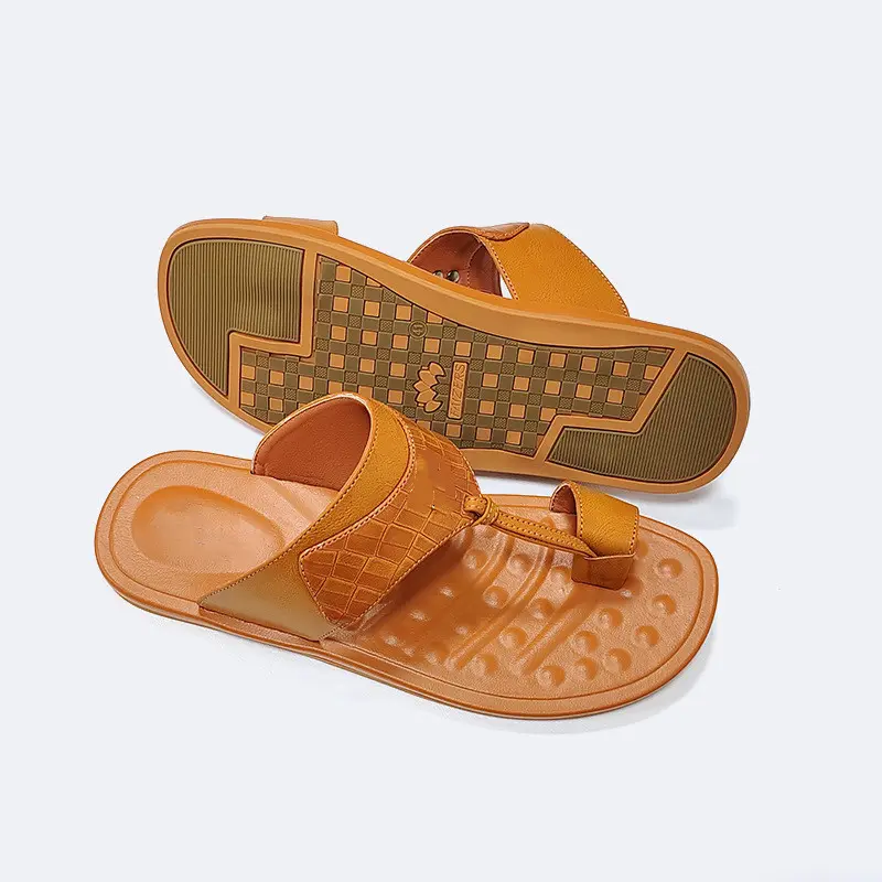 Özel erkekler Pu terlik suudi arapça sandalet el yapımı rahat terlik erkekler için