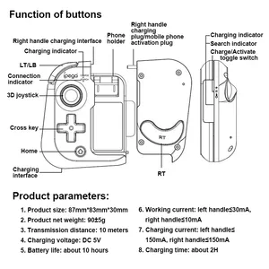 Handy Gamepad Bluetooth Game Controller Verformbarer Joystick Super Cube für I OS Android mit Aufbewahrung tasche - Product Image 6