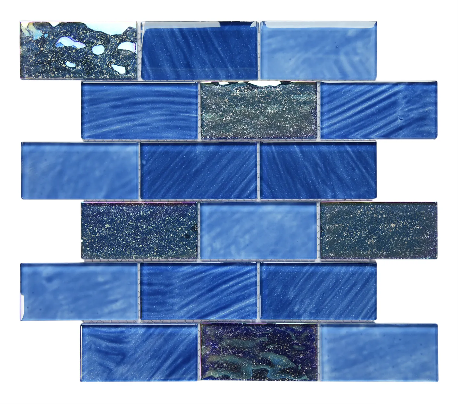 Piastrelle a mosaico di cristallo bianco blu che cambia gradualmente per piscina bagno cucina decorazione backsplash piastrelle per scale da parete