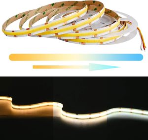 COB CCT <strong>LED</strong> Strip Light 16.4FT 608 <strong>LEDs</strong>/m Tunable 2700K-6500K CRI 90+ Dimmable <strong>LED</strong> Light <strong>Flexible</strong> Tape Ribbon DC12V/<strong>24V</strong> - Product Image 2