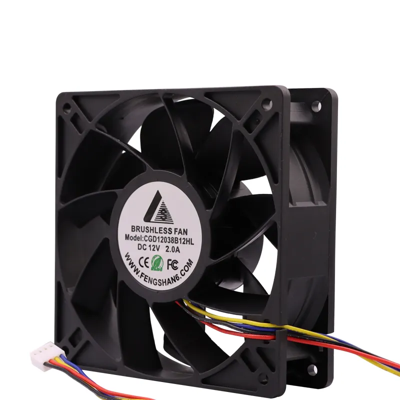 โรงงานจีน Cheng Gao Da Supply 120มม. Asic Fan 12038 120*120*38มม. 6000รอบต่อนาที12V 4ขา PWM FG พัดลมระบายความร้อนขนาดเล็กแบบไม่มีแปรงถ่าน Dc