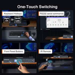 TESmart Dual <strong>Monitor</strong> KVM 4 <strong>Input</strong> 2 <strong>Output</strong> for Trader Station 4K 60HZ Support USB 3.0 EDID Emulators 4x2 HDMI KM Switch - Product Image 4