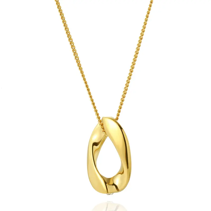 Mobius Ring Halskette Titan Stahl Hochglanz Metall nie verblassen Mode europäische und amerikanische vielseitige Schlüsselbein kette