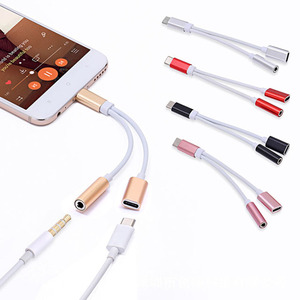Divisor de audio tipo C Adaptador de cargador auxiliar de audio USB C a 3,5mm