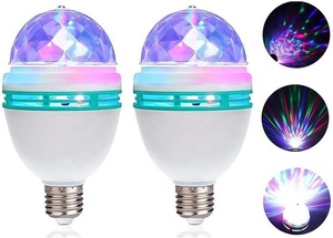 หลอดไฟกลมคริสตัล RGB หมุนได้360 3W หลอดไฟหลากสีหลอดไฟดิสโก้ Disko ไฟเวทีหมุนได้ - Product Image 2