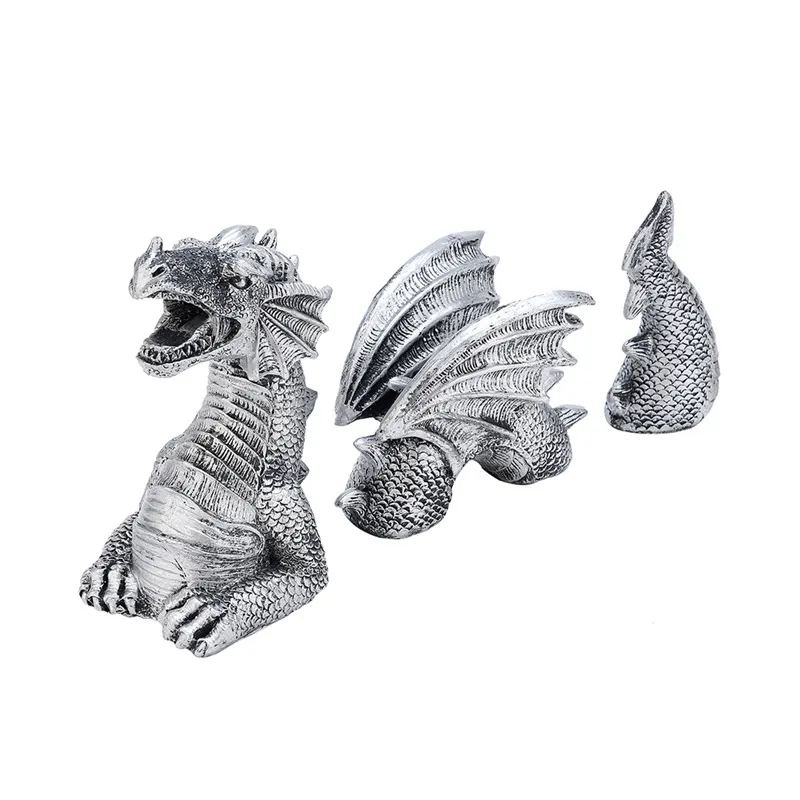 Новый китайский дракон, орнамент из смолы, летающий дракон, украшение для сада, сувенир из черного и белого дракона