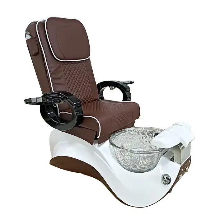 HICOMED Café Vente en gros Équipement pour barbier Chaise de manucure Chaise de pédicure électrique de luxe d'occasion avec lavabo à LED