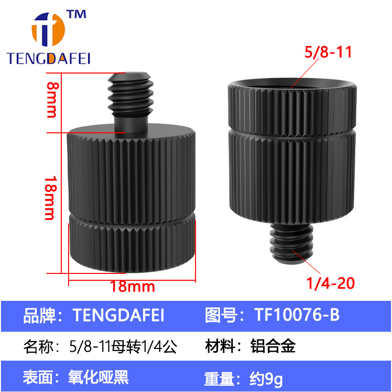 TF10076-B 58-11 hembra a 14 macho negro mate