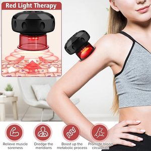 Elektrikli çukurluğu seti, akıllı kırmızı ışık elektrikli çukurluğu terapi makinesi ile 12 masaj ve 12 ısıtma modları kupa çekme makinesi - Product Image 6