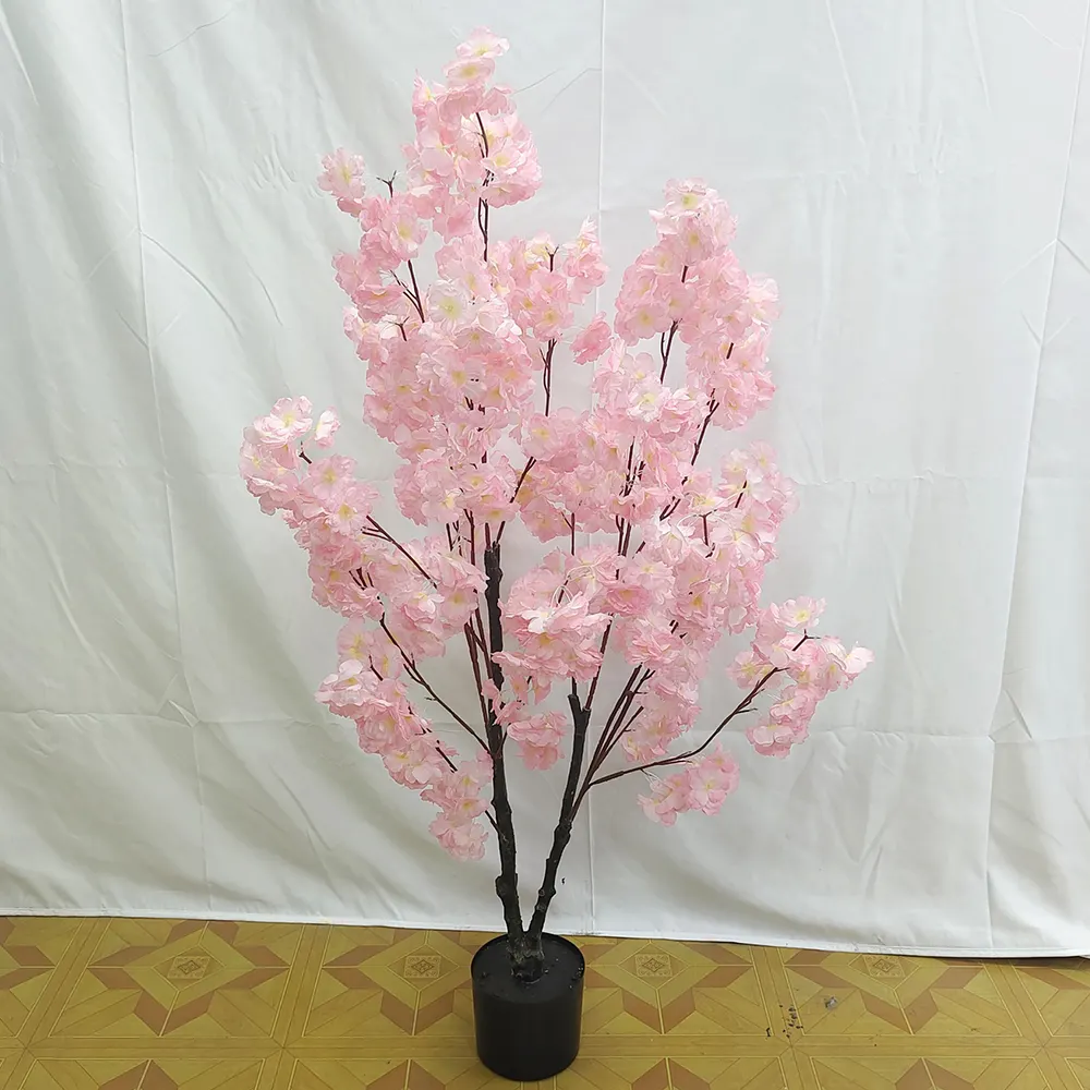 Table Centerpiece White Pink Sakura Artificial Flower Cherry Blossom Tree For Wedding Decor