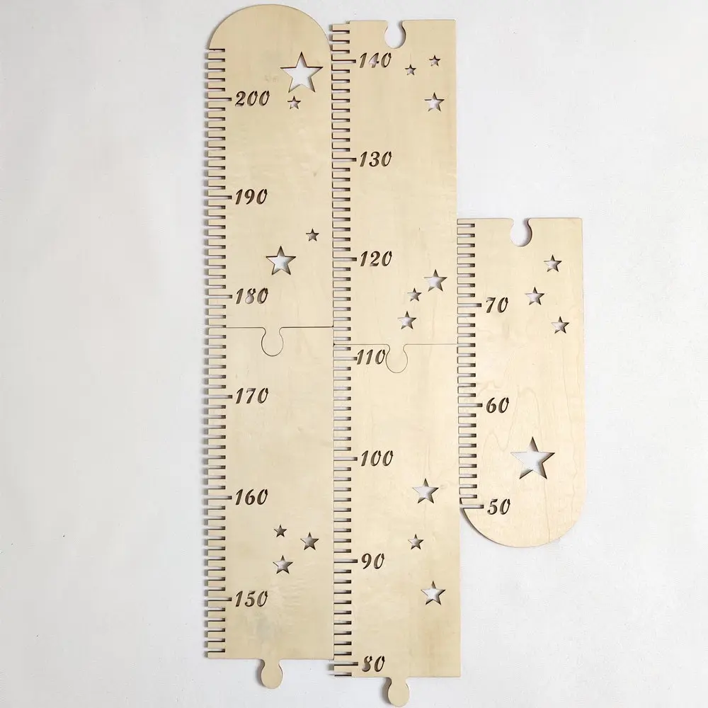Régua de altura para madeira, gráfico de crescimento para crianças, medição de altura