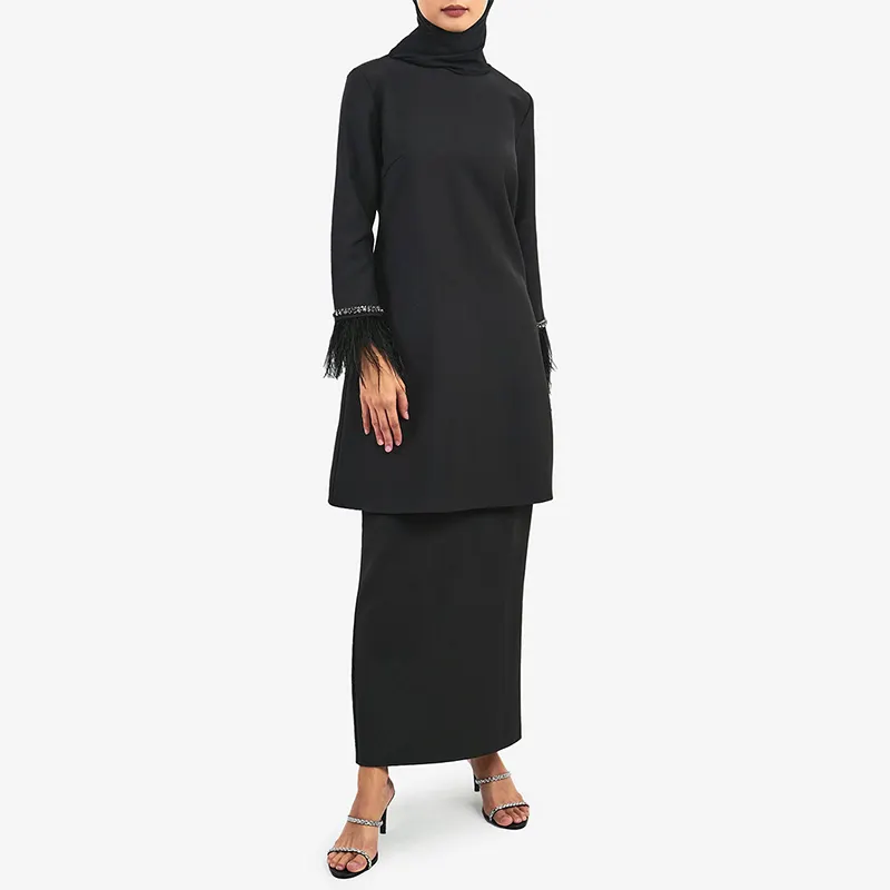 עיצוב חדש בסגנון מלזיה נשים מוסלמיות אופנה באג'ו קורונג אביה שמלת