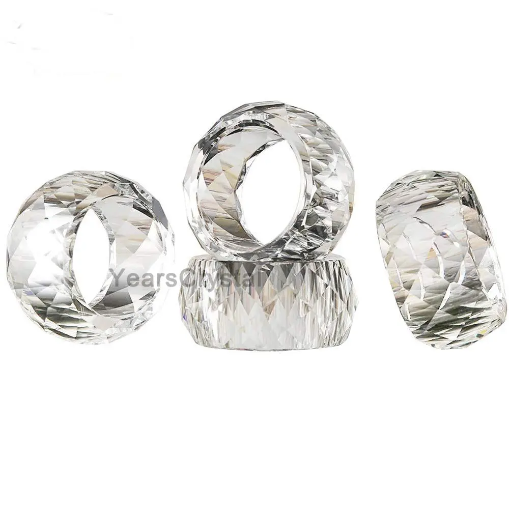Mesa de boda de fiesta, anillo de servilleta de cristal de diamante decorativo, de fábrica, disponible