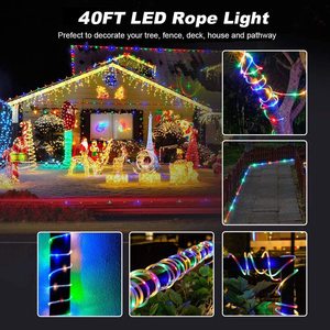 Las luces LED de cuerda al aire libre cadena luces con pilas con Control remoto 8 modos de cambio de Color LED impermeable LED luces de tira