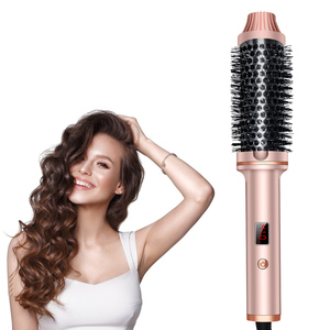 Nâng cấp mới đi du lịch khối lượng lọn tóc hiển thị kỹ thuật số tourmaline ion tóc Curler Điện uốn sắt bàn chải nhiệt bàn chải - Product Image 6