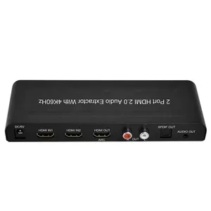 2合1用于HDMI 4K 60hz切换器，带ARC和音频提取器黑色切换器 (黑色)