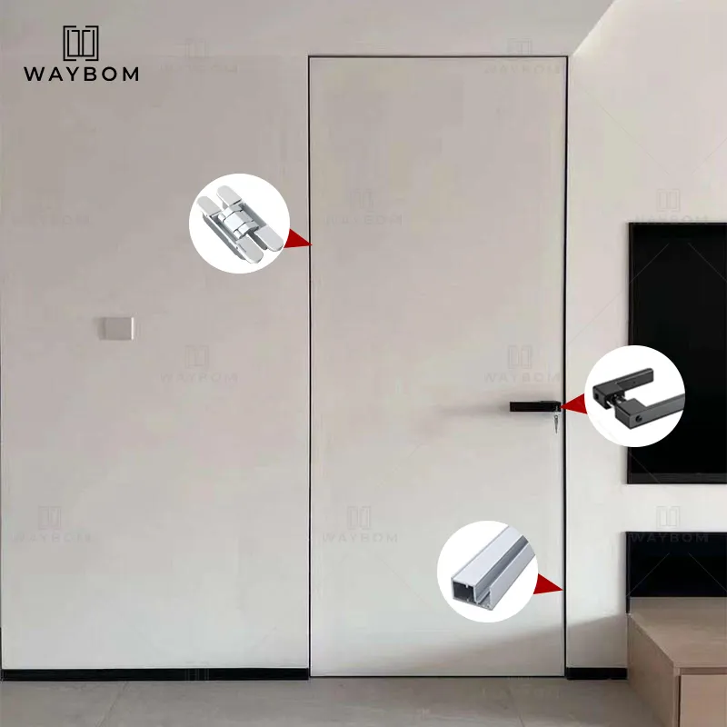 50 slim pintu profil tanpa bingkai aluminium Flush tersembunyi tak terlihat kamar tidur tamu Interior lain tanpa bingkai pintu profil aluminium