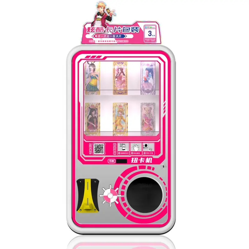 Cartão torção gachapon adesivo jogo máquina de venda, gacha cápsula brinquedo gashapon máquina de venda
