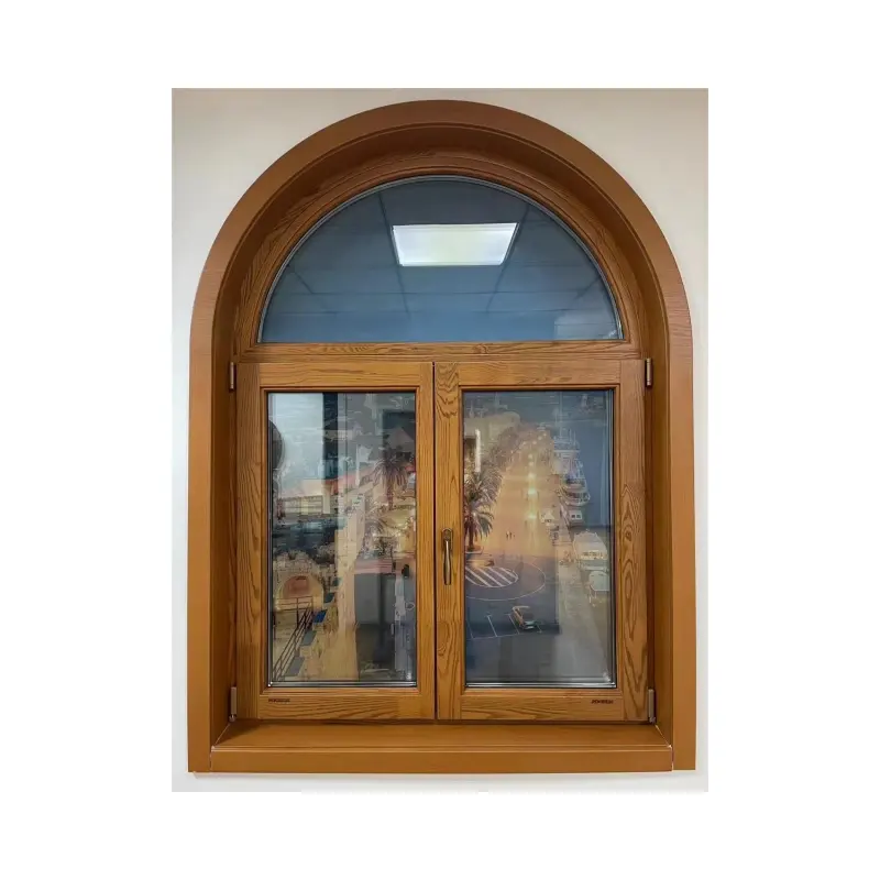 Ventana personalizada de madera de roble o pino de 68mm, abatible hacia dentro, con triple glaseado, relleno de argón bajo en e