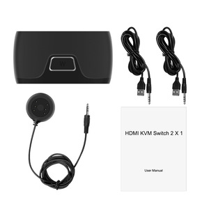 新的足够库存最佳新的2X1切换器HDMI KVM切换器，带扩展器控制器USB 2.0 2 pcs电脑笔记本电脑共享显示器鼠标键盘打印机 - Product Image 1