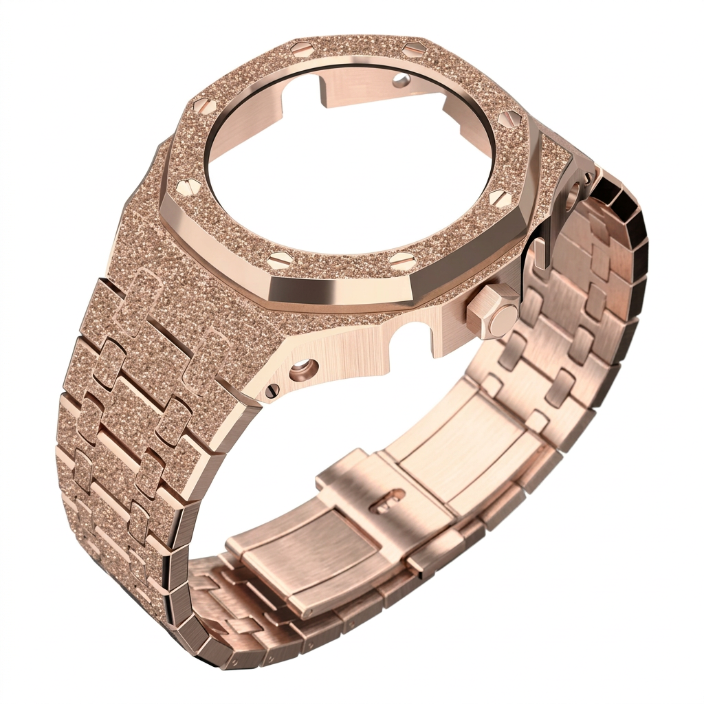 4 gen rose gold case-steel strap