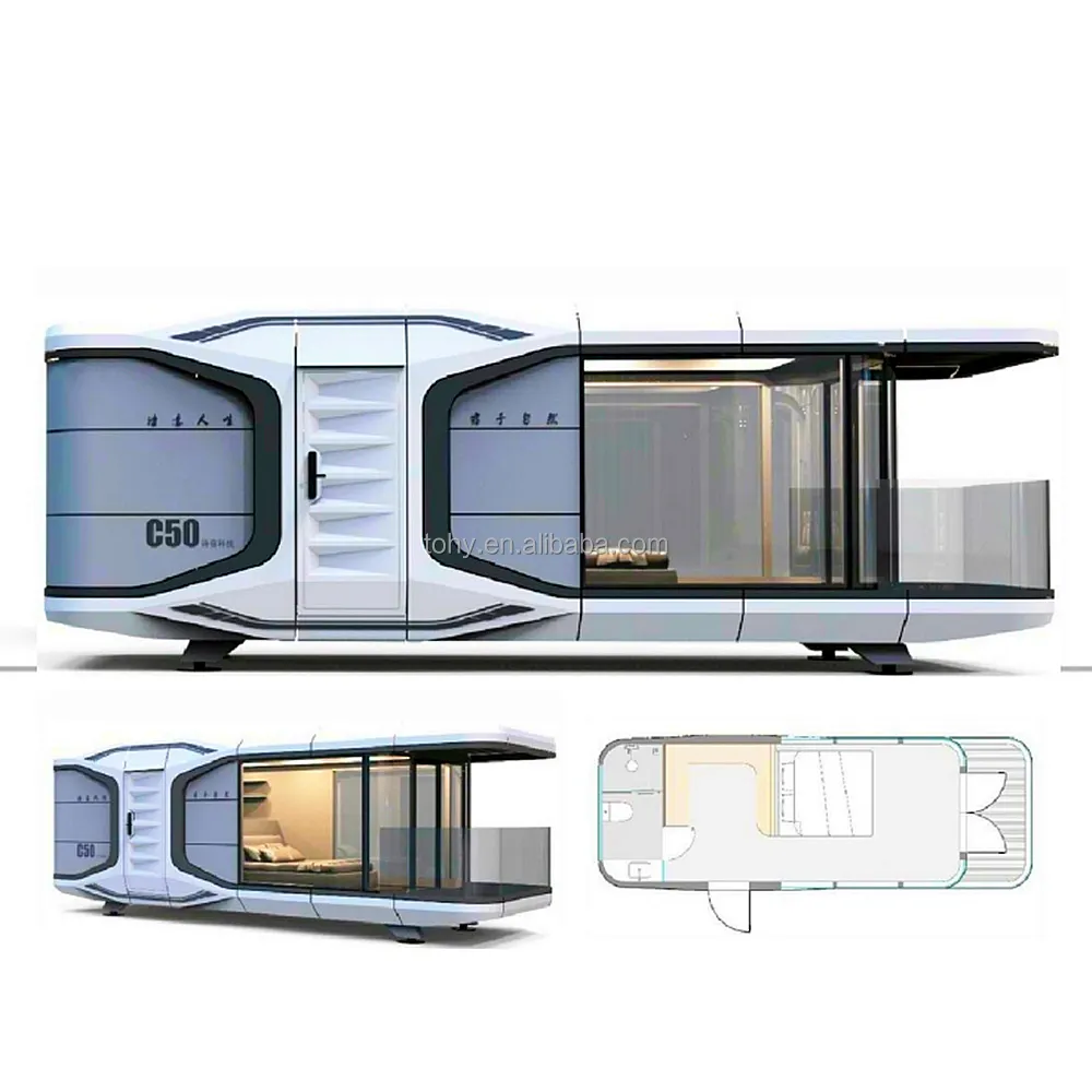 Modern Camping Pod Space Capsule Prefab Portable Mobile Space Capsule House Hotel With Bathroom Prefabricated Villa Home
