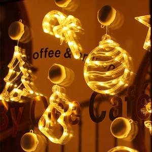 Natale moderno luci LED luci finestra luci colorate ventosa luci pupazzi di neve alberi di natale Babbo Natale a batteria