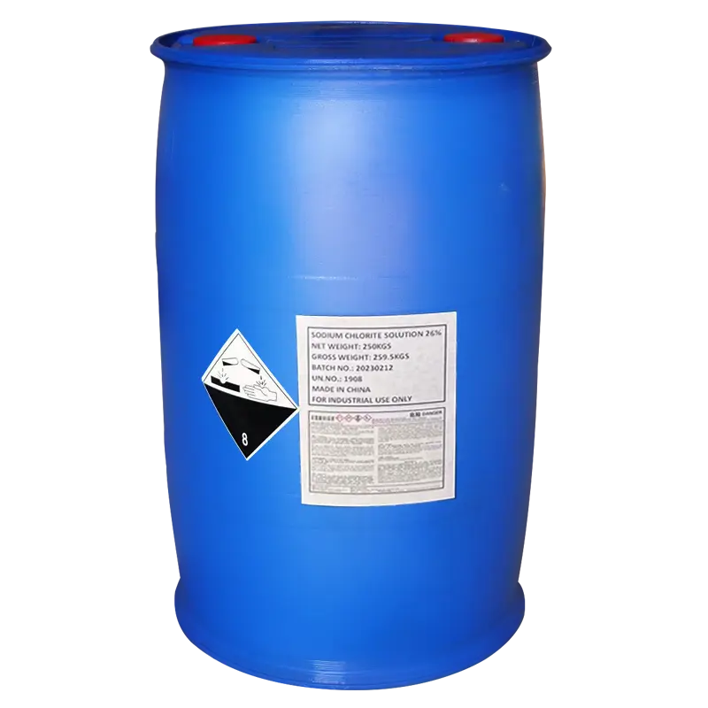 Soluzione di clorito di sodio di grado industriale 25% agente decolorante sbiancante agente disintossicante agente colorante