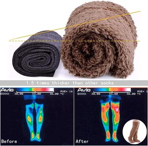 Hơn Đầu Gối Vớ Cao Mờ Sang Trọng Dép Vớ Lông Chân Dài Vẻ Đẹp Chân Đầu Gối Chân Cao Mùa Đông Nhà Ngủ Vớ - Product Image 3